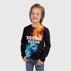 Лонгслив детский Boxing Russia, цвет: 3D-принт — фото 2