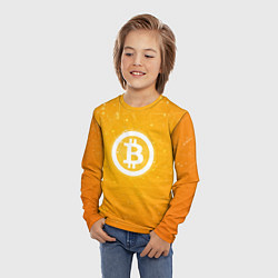 Лонгслив детский Bitcoin Orange, цвет: 3D-принт — фото 2