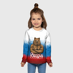 Лонгслив детский Russian Bear, цвет: 3D-принт — фото 2