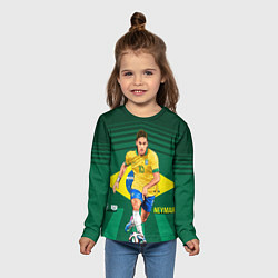 Лонгслив детский Neymar Brazilian, цвет: 3D-принт — фото 2