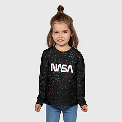 Лонгслив детский NASA: Space Glitch, цвет: 3D-принт — фото 2