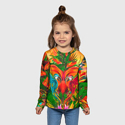 Лонгслив детский Яркие тропики, цвет: 3D-принт — фото 2
