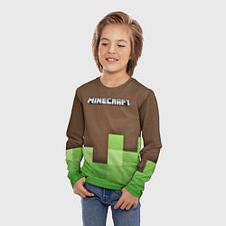 Лонгслив детский Minecraft - Логотип, цвет: 3D-принт — фото 2