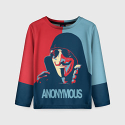 Лонгслив детский Anonymous поп арт мем, цвет: 3D-принт