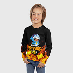 Лонгслив детский BRAWL STARS LEON SHARK, цвет: 3D-принт — фото 2
