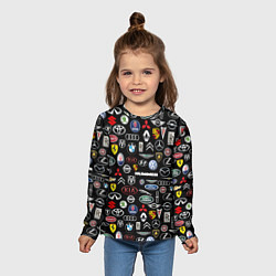 Лонгслив детский ЛОГОТИПЫ АВТО БРЕНДОВ, цвет: 3D-принт — фото 2