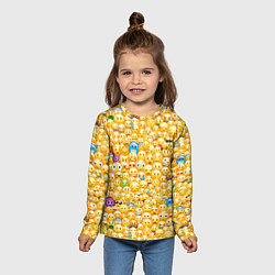 Лонгслив детский Смайлики Emoji, цвет: 3D-принт — фото 2