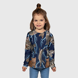 Лонгслив детский Коты, цвет: 3D-принт — фото 2