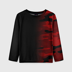 Лонгслив детский RED BLACK MILITARY CAMO, цвет: 3D-принт