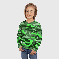 Лонгслив детский CAMOUFLAGE GREEN, цвет: 3D-принт — фото 2