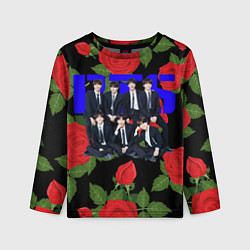 Лонгслив детский BTS Roses Black, цвет: 3D-принт