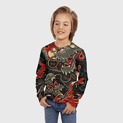 Лонгслив детский Dsquared tatoo DRAGON, цвет: 3D-принт — фото 2