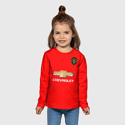 Лонгслив детский Манчестер Юнайтед форма 2020, цвет: 3D-принт — фото 2