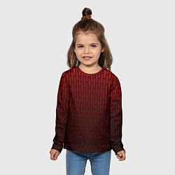 Лонгслив детский Текстура красный градиент, цвет: 3D-принт — фото 2
