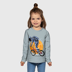 Лонгслив детский Космический велосипедист Z, цвет: 3D-принт — фото 2