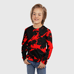 Лонгслив детский Красный на черном, цвет: 3D-принт — фото 2