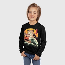 Лонгслив детский Японский кот, цвет: 3D-принт — фото 2