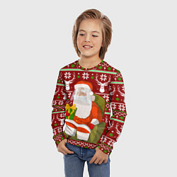 Лонгслив детский Санта с защитным экраном, цвет: 3D-принт — фото 2