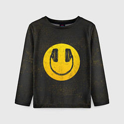 Лонгслив детский Наушники Смайл, цвет: 3D-принт