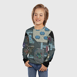 Лонгслив детский AMONG US - КАРТА, цвет: 3D-принт — фото 2