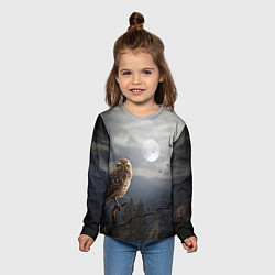 Лонгслив детский Сова, цвет: 3D-принт — фото 2