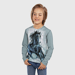 Лонгслив детский Нарисованный конь, цвет: 3D-принт — фото 2
