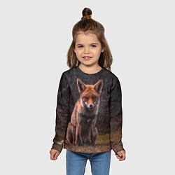 Лонгслив детский Хищная лисица, цвет: 3D-принт — фото 2