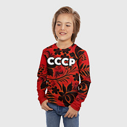 Лонгслив детский СССР хохлома, цвет: 3D-принт — фото 2