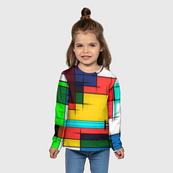 Лонгслив детский Абстрактные фигуры цвета, цвет: 3D-принт — фото 2