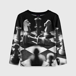 Лонгслив детский Шахматы фигуры доска ход мат, цвет: 3D-принт