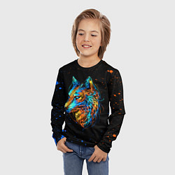 Лонгслив детский КРАСОЧНЫЙ ВОЛК, цвет: 3D-принт — фото 2
