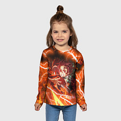 Лонгслив детский КЛИНОК РАССЕКАЮЩИЙ ДЕМОНОВ, цвет: 3D-принт — фото 2