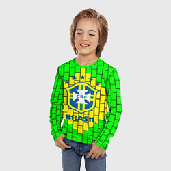 Лонгслив детский Сборная Бразилии, цвет: 3D-принт — фото 2