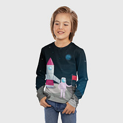 Лонгслив детский Астронавт покоряет космос, цвет: 3D-принт — фото 2