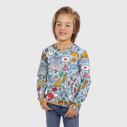 Лонгслив детский Школьная, цвет: 3D-принт — фото 2