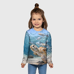 Лонгслив детский Морская черепаха, цвет: 3D-принт — фото 2