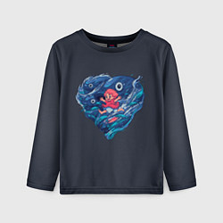 Лонгслив детский Ocean heart Totoro, цвет: 3D-принт
