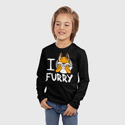 Лонгслив детский I love furry, цвет: 3D-принт — фото 2