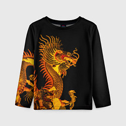 Лонгслив детский Золотой китайский дракон, цвет: 3D-принт