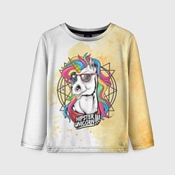 Детский лонгслив Hipster unicorn