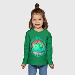 Лонгслив детский Спящий Бульбазавр, цвет: 3D-принт — фото 2