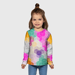 Лонгслив детский Абстрактный разноцветный узор, цвет: 3D-принт — фото 2