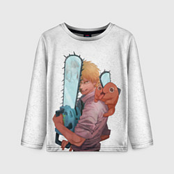 Лонгслив детский Дэндзи, Почита и бензопила, цвет: 3D-принт