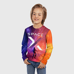 Лонгслив детский Space X, цвет: 3D-принт — фото 2