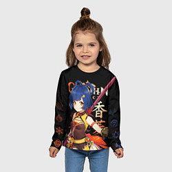 Лонгслив детский Сян Лин Genshin Impact, цвет: 3D-принт — фото 2