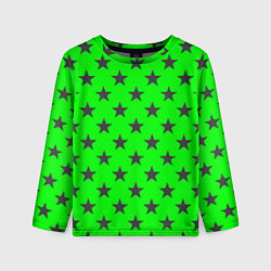 Лонгслив детский Звездный фон зеленый, цвет: 3D-принт