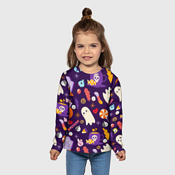 Лонгслив детский HALLOWEEN BTS BT21 PATTERN БТ21 БТС ХЕЛЛОУИН, цвет: 3D-принт — фото 2