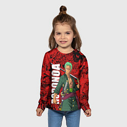Лонгслив детский Ророноа Зоро, One Piece, цвет: 3D-принт — фото 2