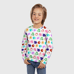 Лонгслив детский 7 СМЕРТНЫХ ГРЕХОВ ЦВЕТНОЙ ПАТТЕРН СИМВОЛЫ, цвет: 3D-принт — фото 2