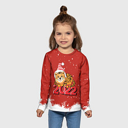 Лонгслив детский Тигренок 2022 год цифрами, цвет: 3D-принт — фото 2